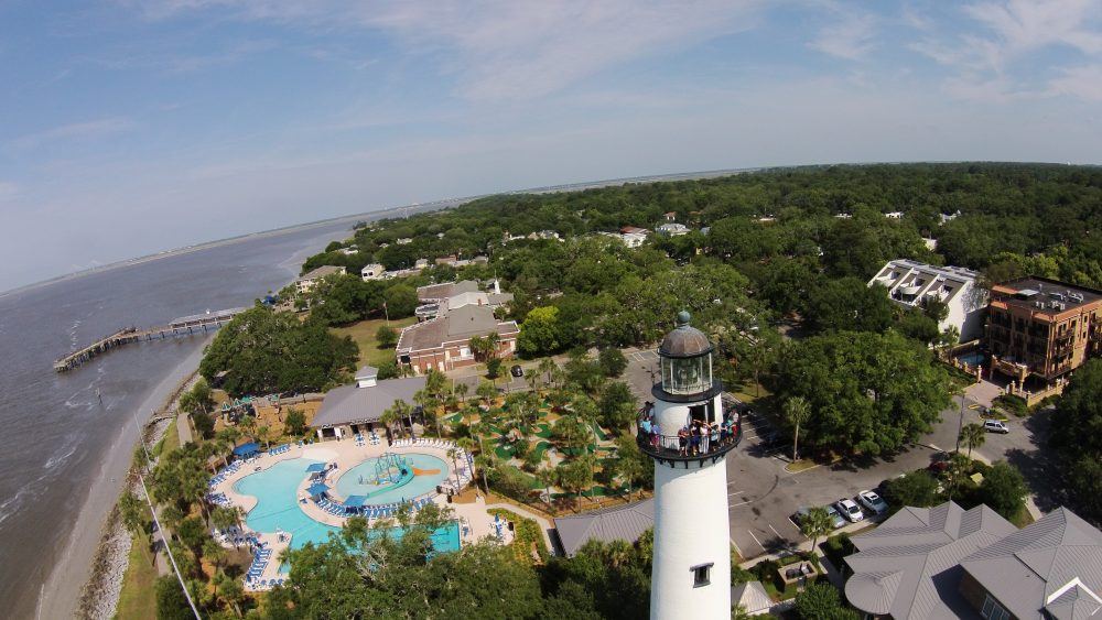 Ariel view St. Simons Lighthouse