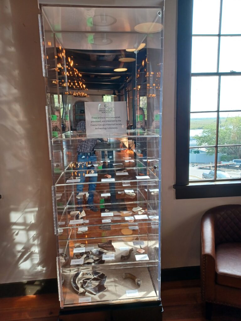 Tabby House Exhibit showing historic artifacts