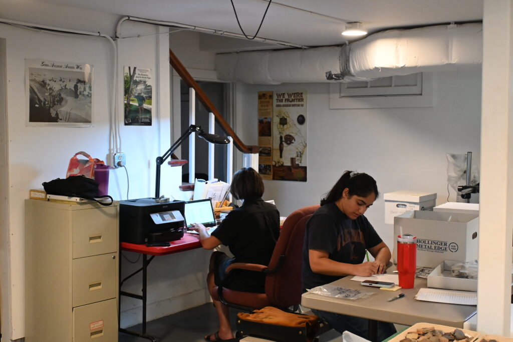 CGHS Office Operations Manager Trish Scott and volunteer Teya Schneider busy at work